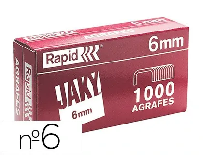 Boîte de 1 000 agrafes Rapid Jaky 6 cuivrée — Fournitures
