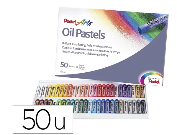 PentelArts Pastels à huile PHN 4, étui en plastique de 50 — Activités artistiques