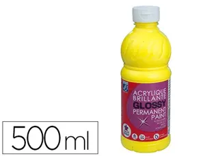 Peinture Acrylique Lefranc Bourgeois Glossy Fluide Brillante Indélébile Multi-Supports Jaune Primaire Flacon 500 ml —…