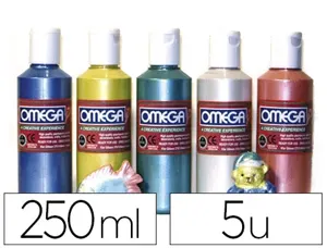 Gouache nacrée oméga onctueuse tous supports séchage rapide coloris assortis boîte 5 flacons 250ml — Non classé
