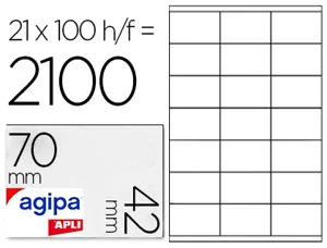 Étiquette adhésive apli agipa imprimante laser copieur 70x42mm boîte 2100 unités — Non classé