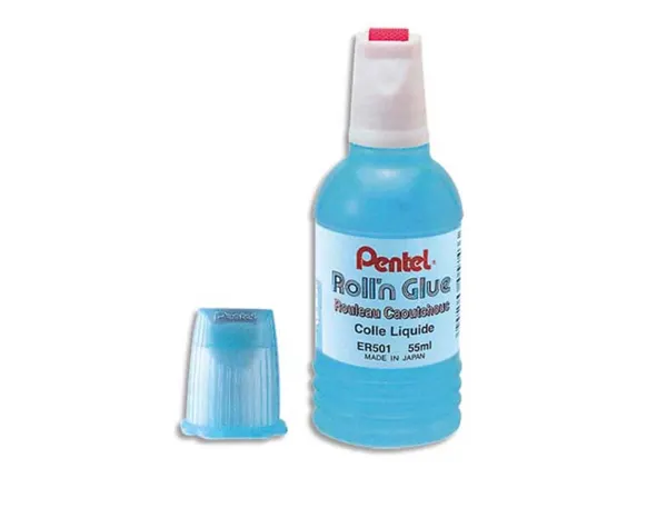 Colle pentel roll'n glue roulette caoutchouc papier carton inodore lavable transparente flacon 30ml — Non classé