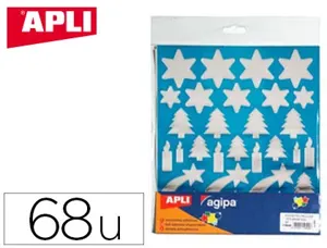 Gommette noël apli agipa coloris argent fond bleu pochette 68 unités — Non classé