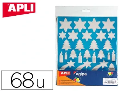 Gommette noël apli agipa coloris argent fond bleu pochette 68 unités — Non classé