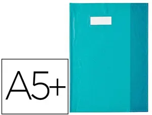 Protège-cahier elba styl'sms pvc opaque 12/100e sans phtalates porte-étiquette et étiquette 170x220mm turquoise — Non classé