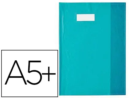 Protège-cahier elba styl'sms pvc opaque 12/100e sans phtalates porte-étiquette et étiquette 170x220mm turquoise — Non classé