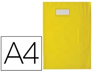 Protège-cahier elba styl'sms pvc opaque 12/100e sans phtalates porte-étiquette et étiquette a4 210x297mm jaune — Non classé