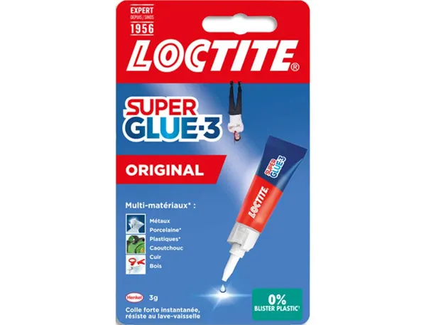 Colle rapide loctite super glue liquide résistance eau lave-vaisselle super puissante multi-matériaux tube 3g — Non classé