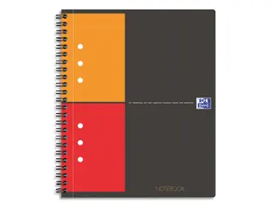 Cahier notebook oxford optik paper couverture rigide a5+ 16,9x21cm 160 pages 5x5mm feuilles détachables perforées noir —…