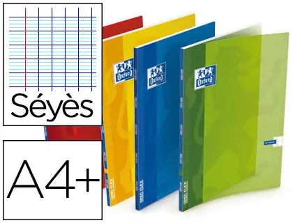 Cahier piqué oxford openflex couverture polypropylène transparente rainurée a4+ 24x32cm 140 pages séyès page de garde — Non…