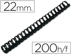 Anneau plastique à relier q-connect capacité 180f 22mm diamètre coloris noir boîte 50 unités — Non classé