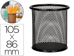 Pot à crayons q-connect maille métallique hauteur 105mm diamètre 86mm coloris noir — Non classé