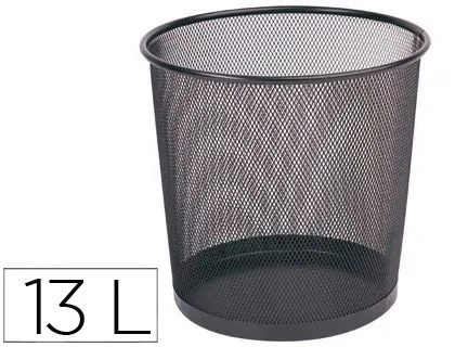 Corbeille à papier q-connect maille métallique 13l 265mm diamètre hauteur 280mm coloris noir — Non classé