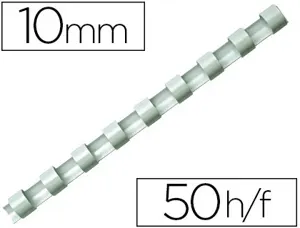 Anneau plastique à relier q-connect capacité 50f 10mm diamètre coloris blanc boîte 100 unités — Non classé