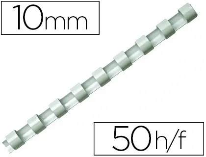 Anneau plastique à relier q-connect capacité 50f 10mm diamètre coloris blanc boîte 100 unités — Non classé