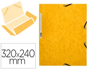 Chemise q-connect carte lustrée 375g pour documents a4 320x243mm 3 rabats coloris jaune — Non classé