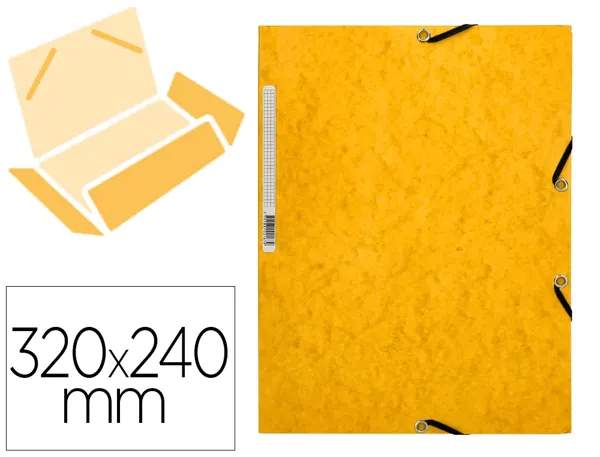 Chemise q-connect carte lustrée 375g pour documents a4 320x243mm 3 rabats coloris jaune — Non classé