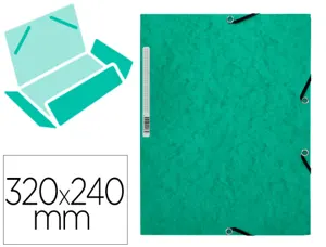 Chemise q-connect carte lustrée 375g pour documents a4 320x243mm 3 rabats coloris vert — Non classé