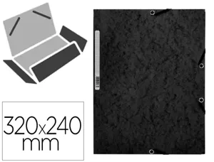 Chemise q-connect carte lustrée 375g pour documents a4 320x243mm 3 rabats coloris noir — Non classé