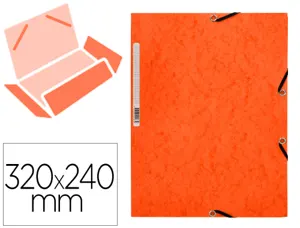 Chemise q-connect carte lustrée 375g pour documents a4 320x243mm 3 rabats coloris orange — Non classé