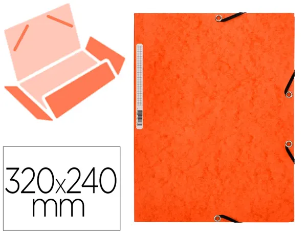 Chemise q-connect carte lustrée 375g pour documents a4 320x243mm 3 rabats coloris orange — Non classé