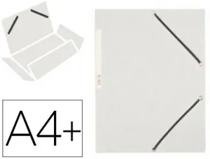 Chemise q-connect carte lustrée 375g pour documents a4 320x243mm 3 rabats coloris blanc — Non classé