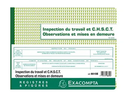 EXACOMPTA Piqûre "Inspection du travail et CHSCT" — Papier, cahier & courrier