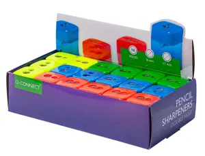 Taille-crayon q-connect économique réservoir plastique transparent 2 usages — Non classé