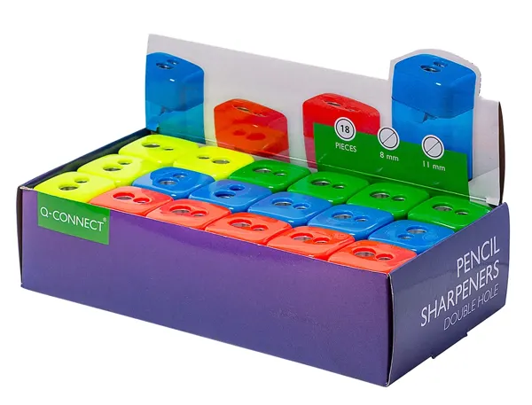 Taille-crayon q-connect économique réservoir plastique transparent 2 usages — Non classé