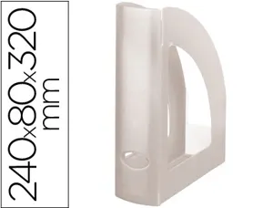 Porte-revues q-connect polystyrène documents a4 oeillet préhension 250x80x320mm cristal translucide — Non classé