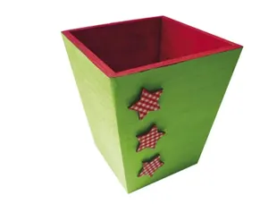 Cache-pot en bois à décorer 11.5x10 x10cm — Non classé