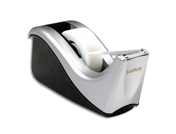 Dévidoir scotch office c60 système mandrin amovible recharge facilement ruban adhésif 19mmx33m noir/argent — Non classé
