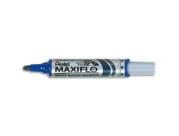 Marqueur pentel maxiflo effaçable tableau blanc pointe conique tracé 2.1mm écriture 1000m corps plastique recyclé bleu —…