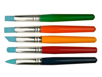 Pinceau sculpteur pinselfabrik maternelle manche couleur pointe silicone inusable formes assorties set 5 unités — Non classé