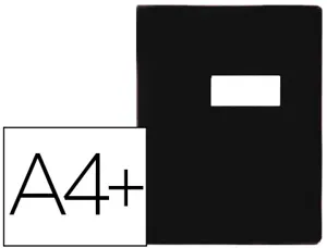 Protège-cahier elba strong line pvc cristal 15/100e rabats porte-étiquette et étiquette 240x320mm coloris noir — Non classé