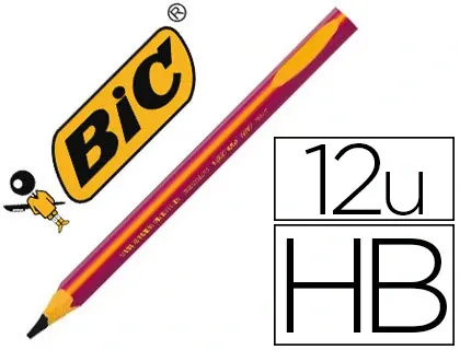 Crayon graphite bic d'apprentissage corps triangulaire mine ultra-solide hb 4mm coloris rose — Non classé