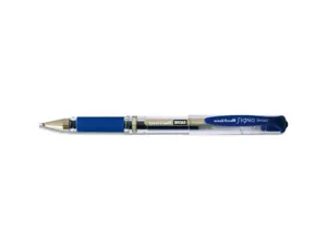 Stylo uniball signo broad encre gel pigmentée écriture large 0.8mm pointe 1mm grip caoutchouc rechargeable bleu — Non classé