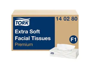 Mouchoir tork 2 plis boîte distributrice rectangulaire blanc premium boîte 100 unités — Non classé