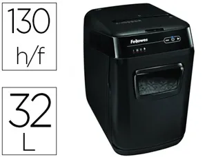 Destructeur fellowes automax 150c coupe croisée 4x51mm a4 confidentiel détruit trombones agrafes 32l 344x516x540mm 14kg —…