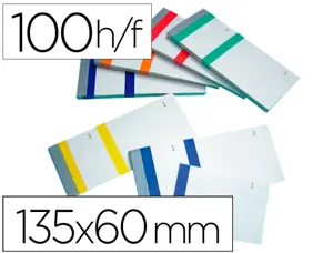 Bloc vendeur liderpapel 2 coupons détachables 100 feuilles 60x135mm papier blanc bande couleur coloris assortis — Non classé
