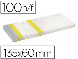 Bloc vendeur liderpapel 2 coupons détachables 100 feuilles 60x135mm papier blanc bande couleur coloris jaune — Non classé