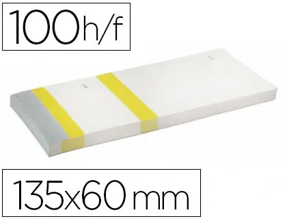 Bloc vendeur liderpapel 2 coupons détachables 100 feuilles 60x135mm papier blanc bande couleur coloris jaune — Non classé