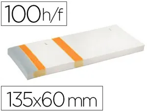 Bloc vendeur liderpapel 2 coupons détachables 100 feuilles 60x135mm papier blanc bande couleur coloris orange — Non classé