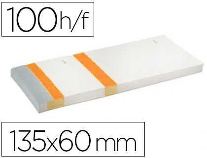 Bloc vendeur liderpapel 2 coupons détachables 100 feuilles 60x135mm papier blanc bande couleur coloris orange — Non classé