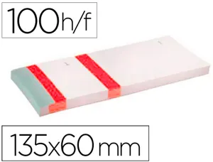 Bloc vendeur liderpapel 2 coupons détachables 100 feuilles 60x135mm papier blanc bande couleur coloris rouge — Non classé