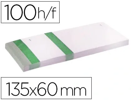 Bloc vendeur liderpapel 2 coupons détachables 100 feuilles 60x135mm papier blanc bande couleur coloris vert — Non classé