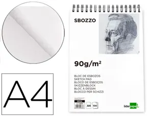 Bloc spirale liderpapel esquisses uni 90g/m2 a4 100f — Non classé