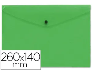 Pochette enveloppe liderpapel polypropylène 180 microns 260x140mm 50f fermeture bouton résistant transparent vert — Non…