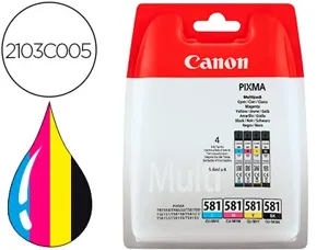 Cartouche d'encre original canon cli-581 5.6 ml noir/cyan/magenta/jaune pack 5 couleur — Non classé