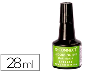 Encre à tampons q-connect pour feutre ou mousse coloris noir flacon 28ml — Non classé